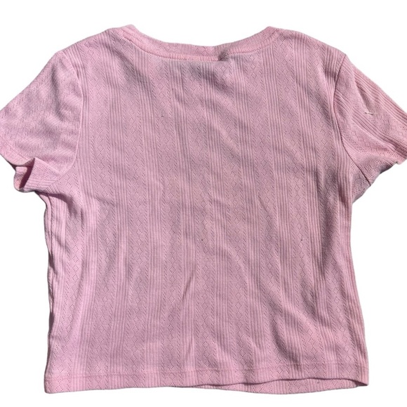 327-Forever 21 baby pink crop top with rose embroidery #dumphim #pink #r… - Picture 2 of 6